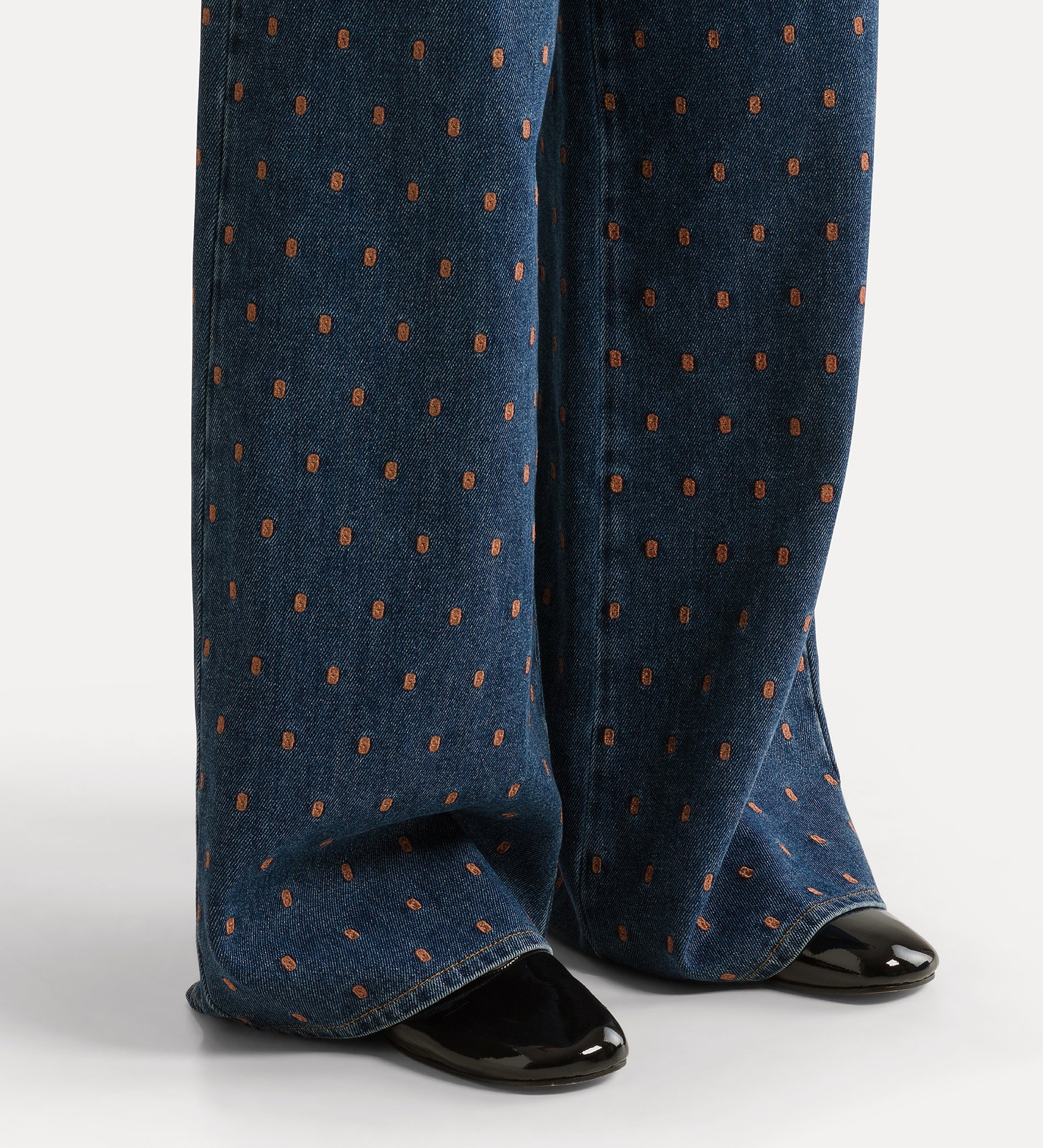 pantalone 5 tasche ricamato denim cavalry indigo