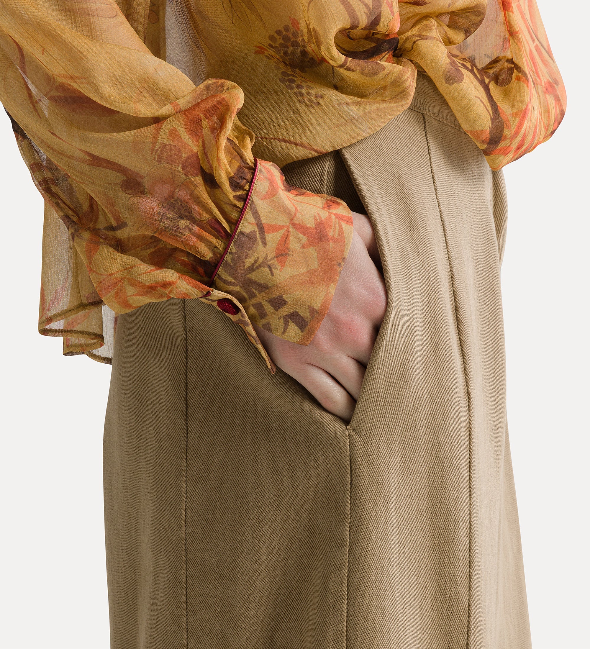loose cotton twill trousers cumino