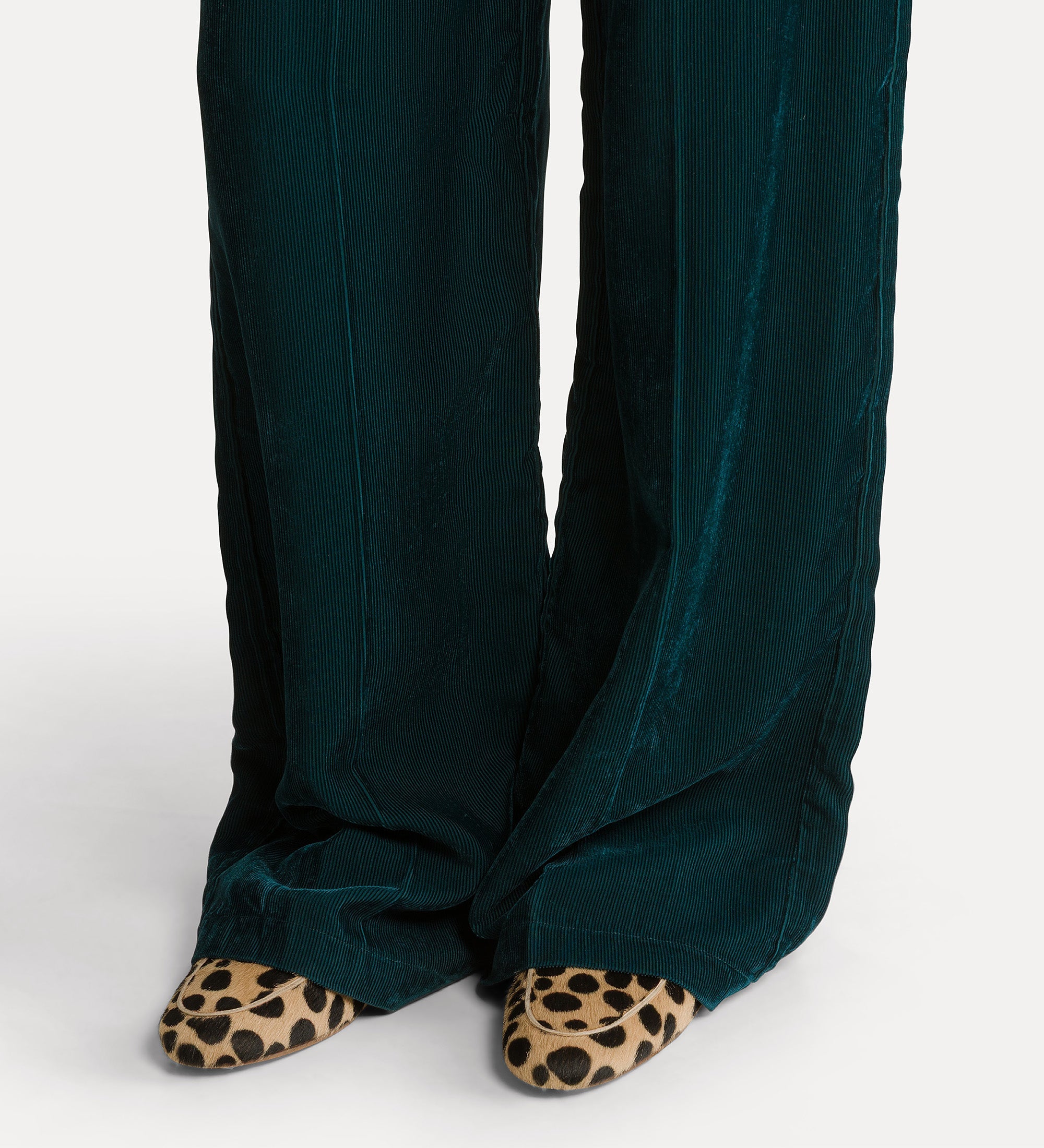 high–waisted pinwale corduroy trousers jade
