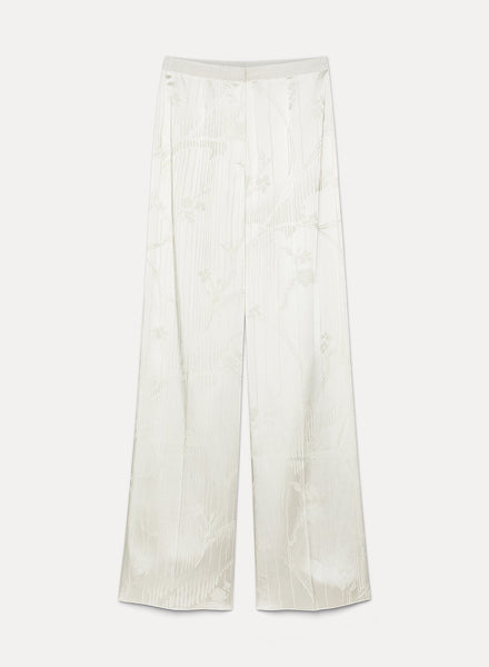 the lotus” high-waisted flowing jacquard trousers avorio | forte_forte