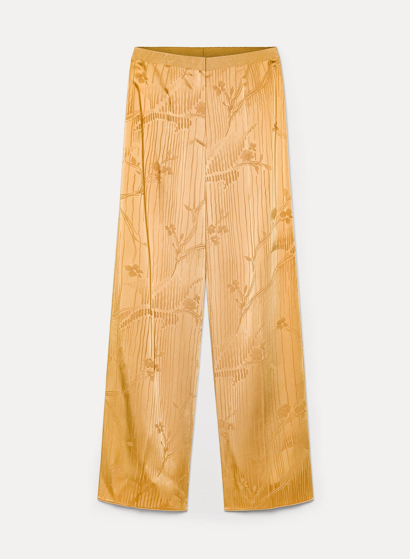 “the lotus” high–waisted jacquard trousers heliodore