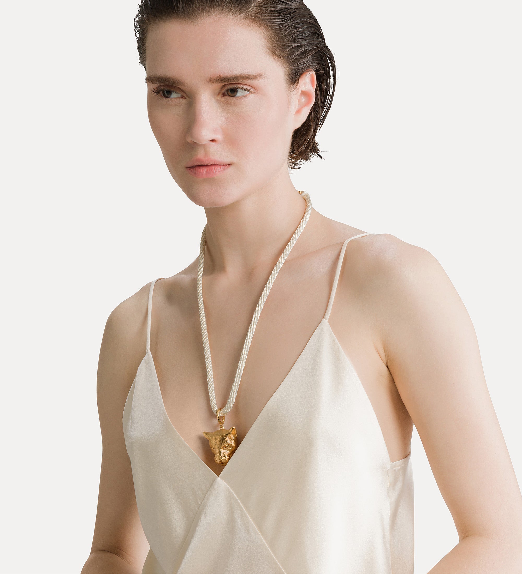 heavy silk satin top avorio