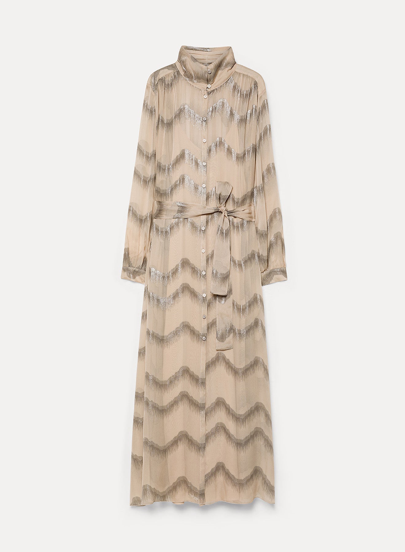 “nuages d'argent” silk chiffon dress seta