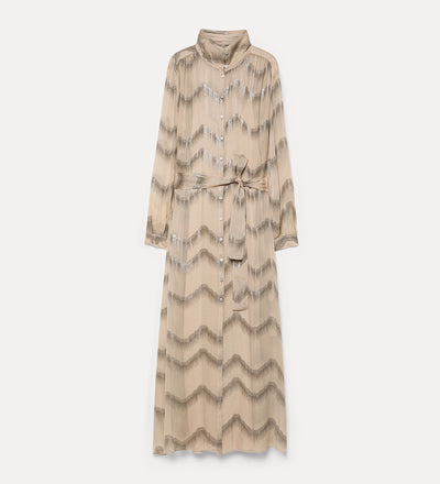 “nuages d'argent” silk chiffon dress seta