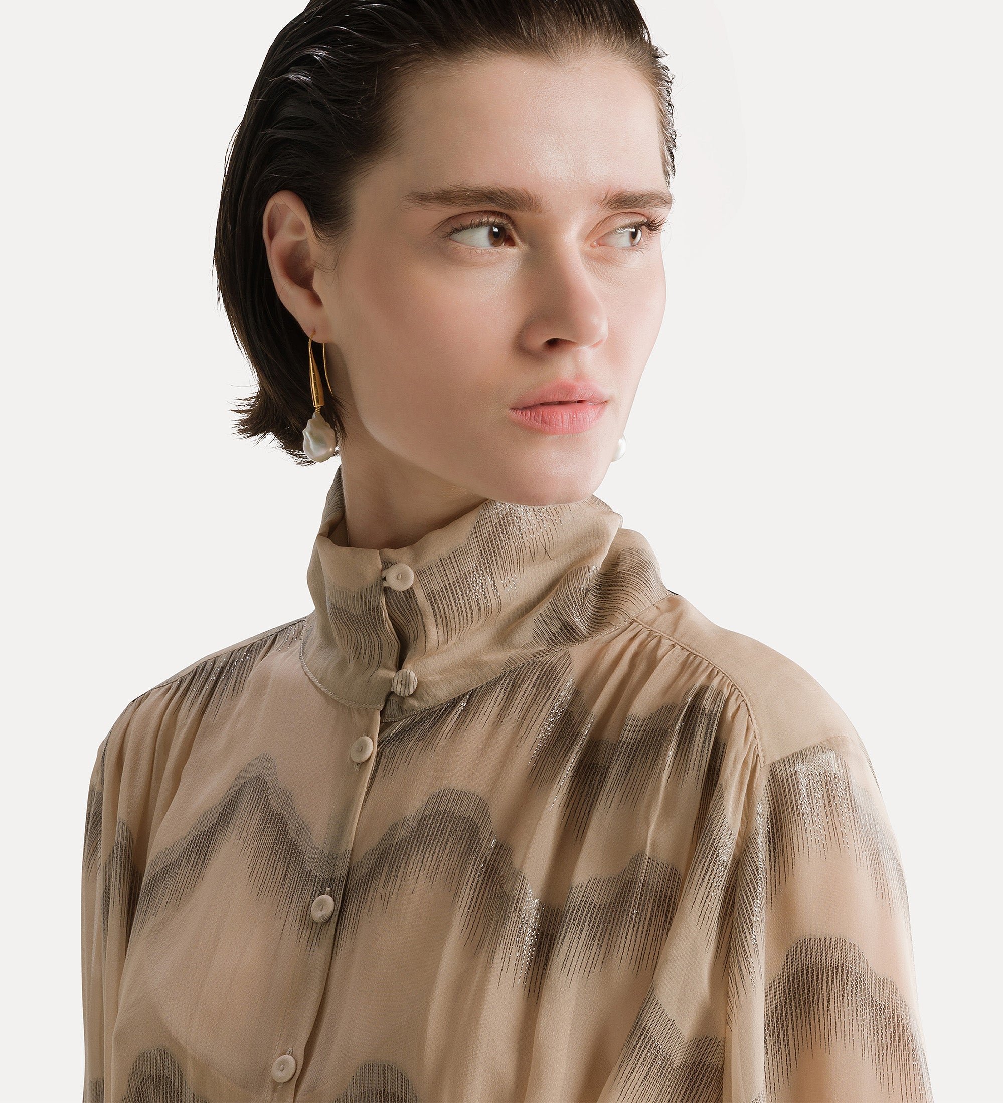 “nuages d'argent” silk chiffon dress seta