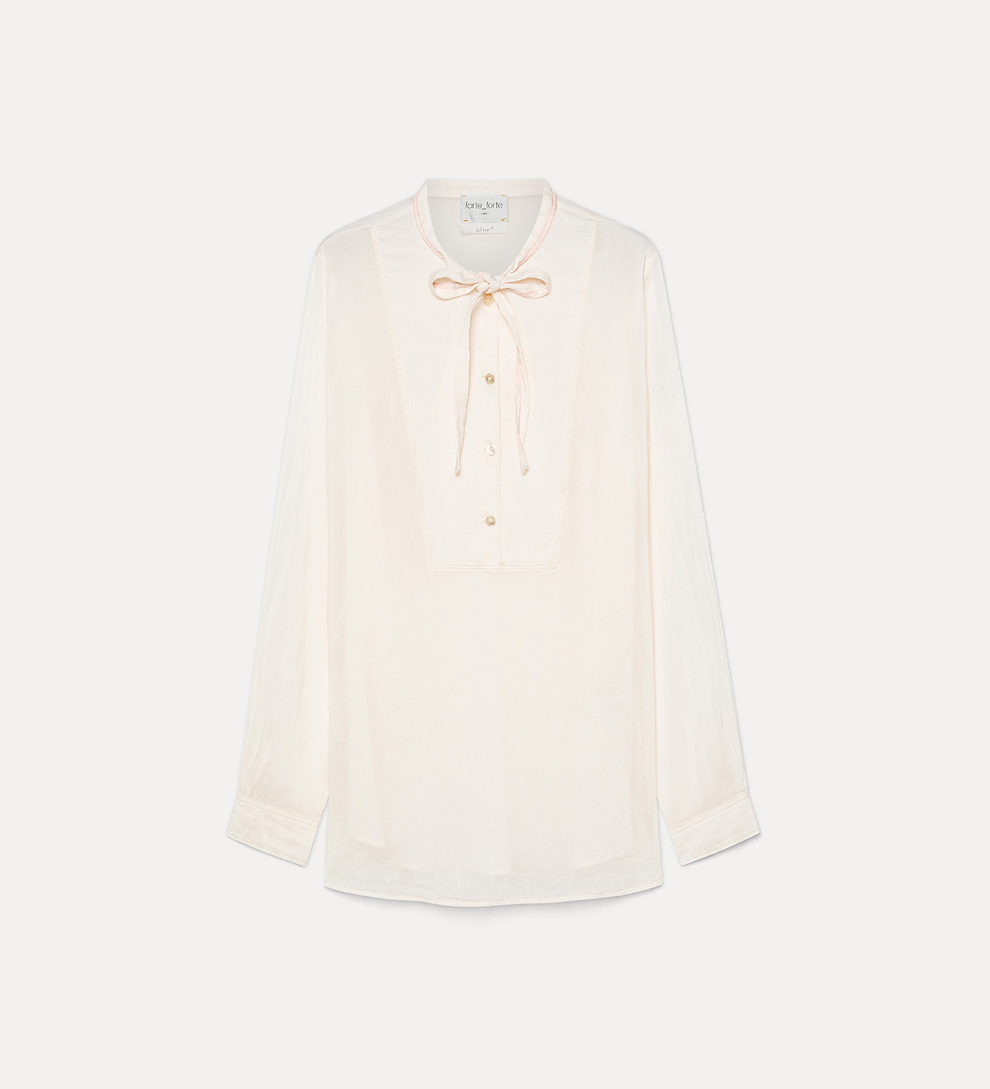 camicia collo bow tie velluto voile cotone seta seta