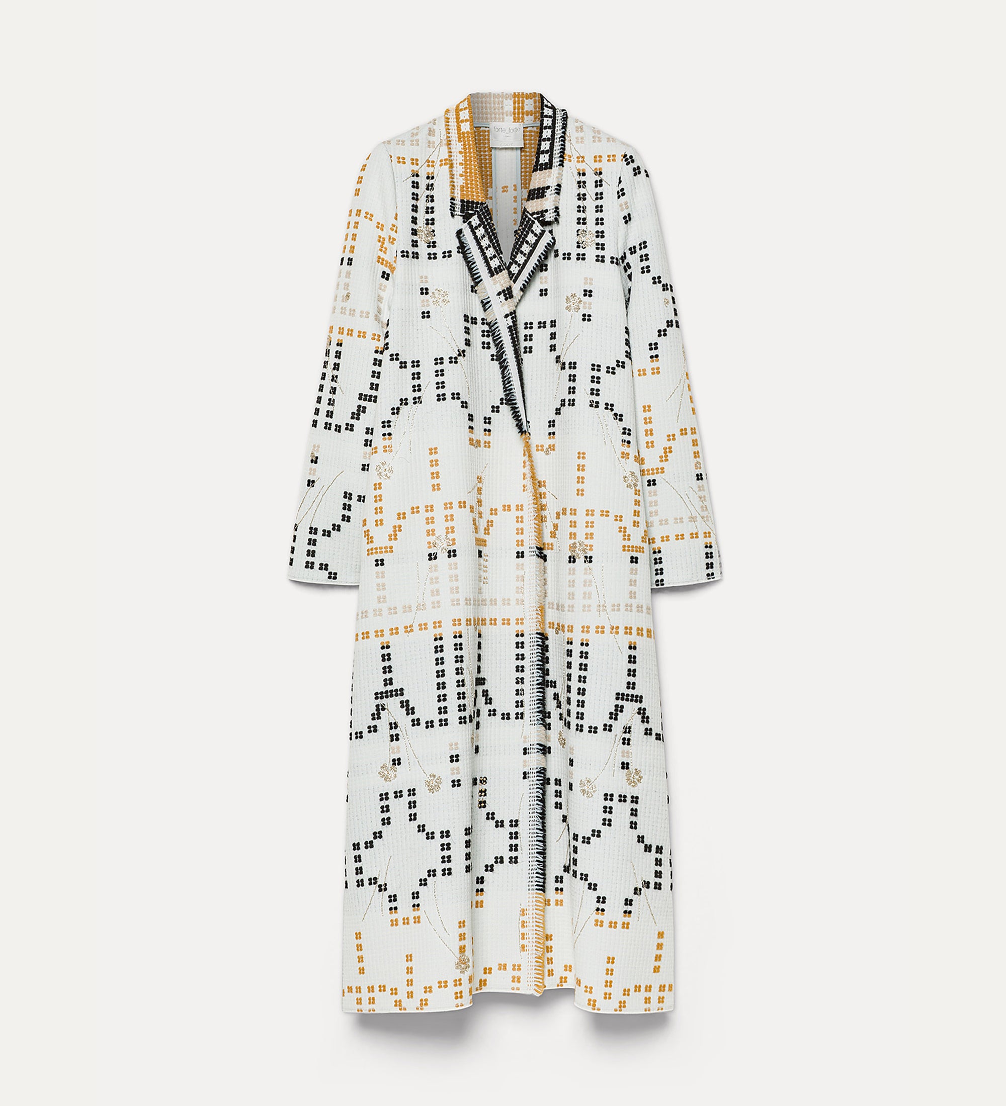 “samarcanda” jacquard long coat opale