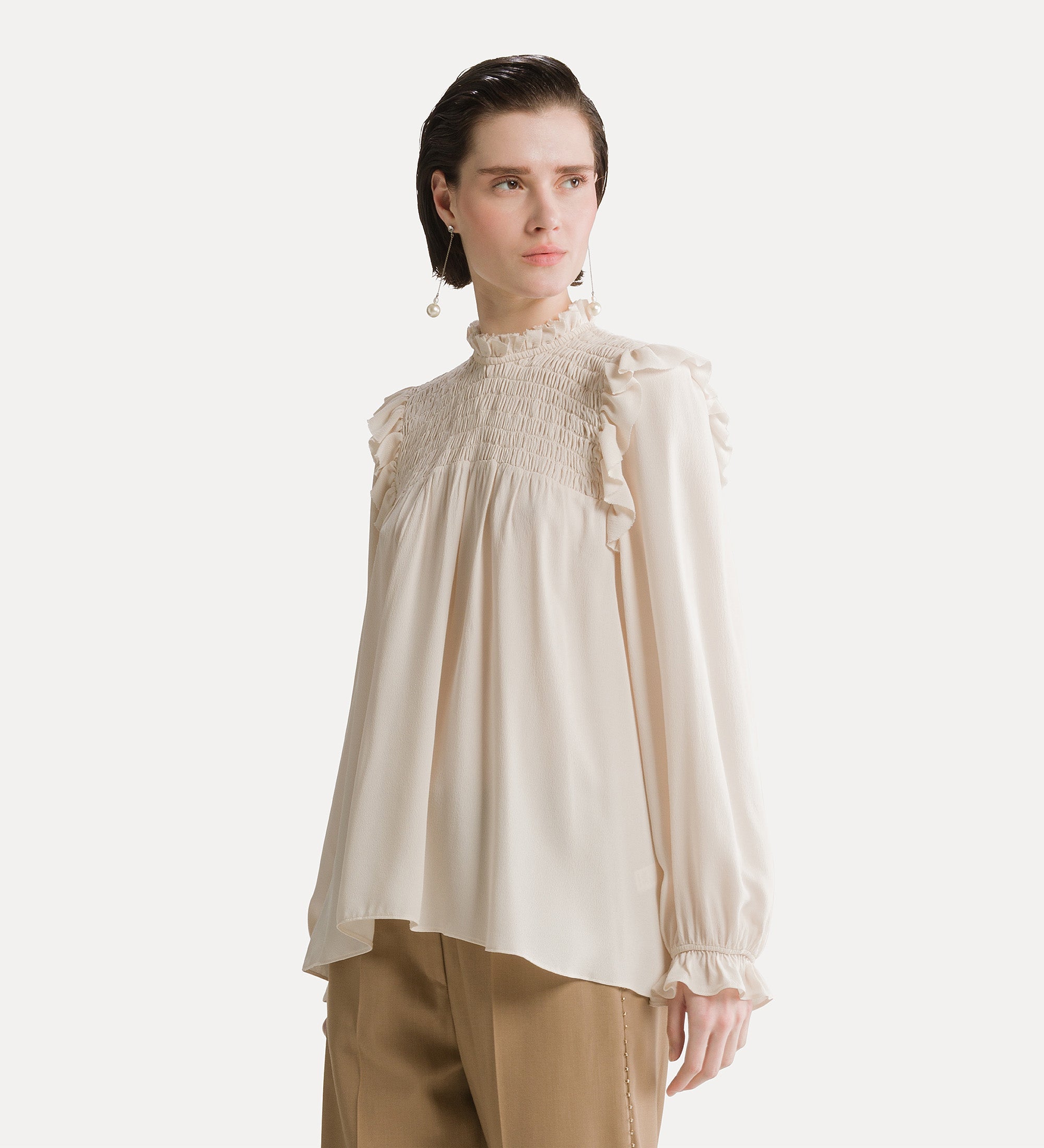 silk marocaine shirt avorio