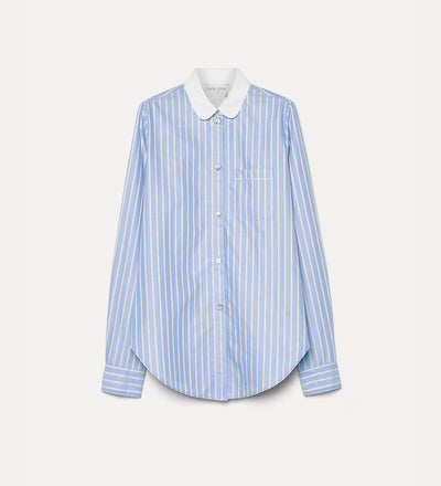 chemise rayée en popeline blue