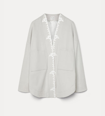 veste de kimono en tissu léger brodé calcedonio