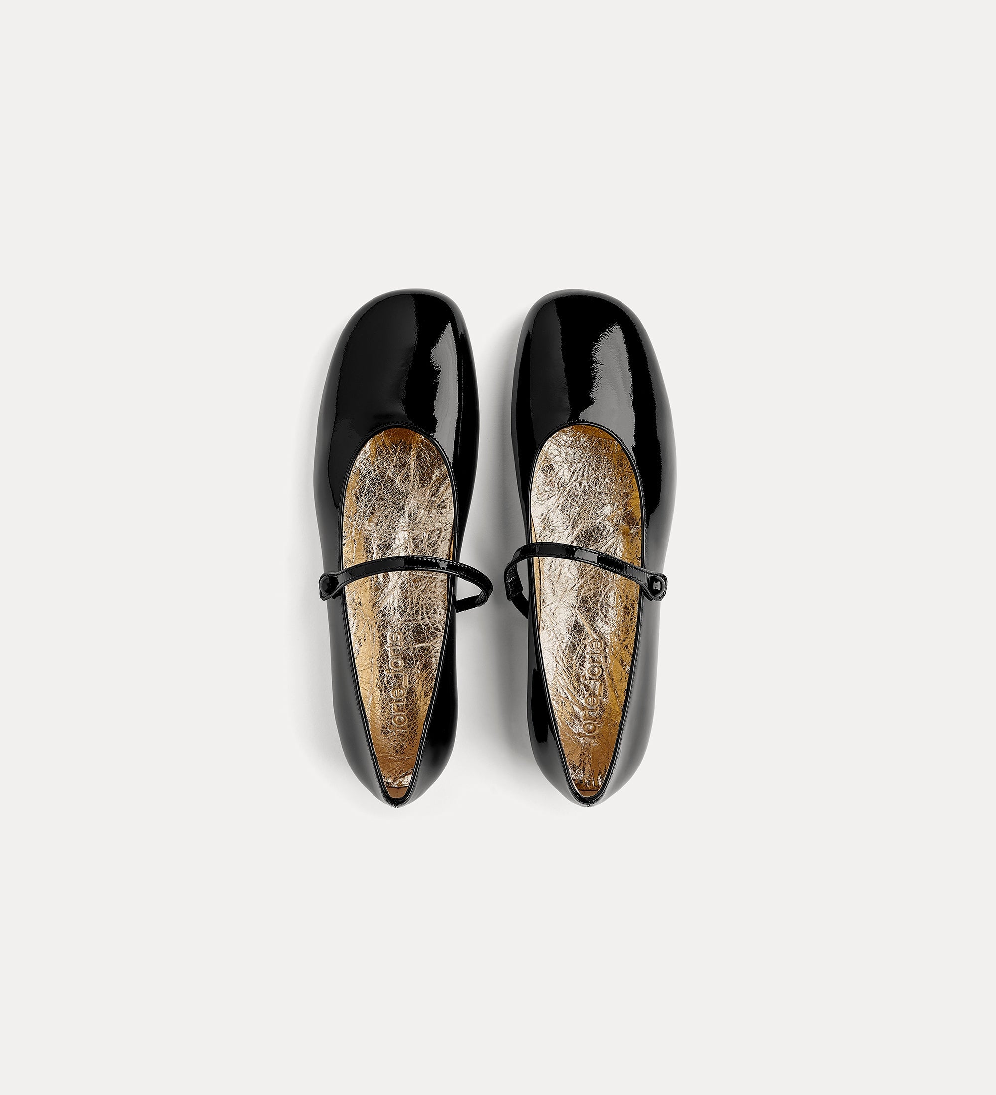 patent leather ballet flats with straps nero
