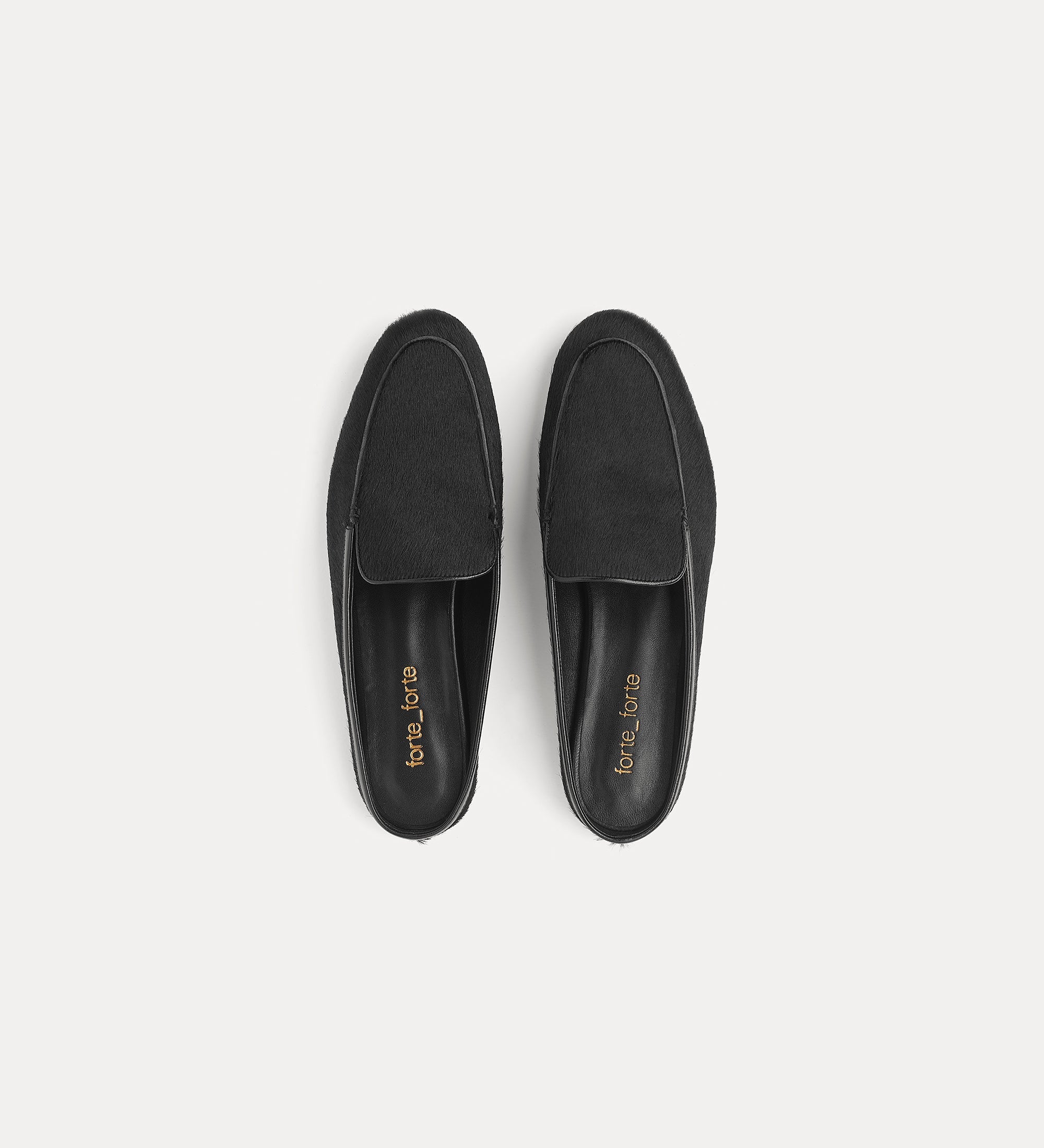 pony skin sabot loafer nero | forte_forte