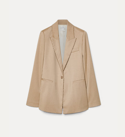 embroidered grain de poudre jacket mandorla