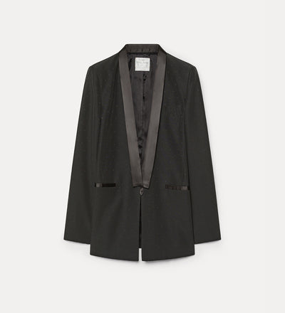 veste de smoking en jacquard à pois nero