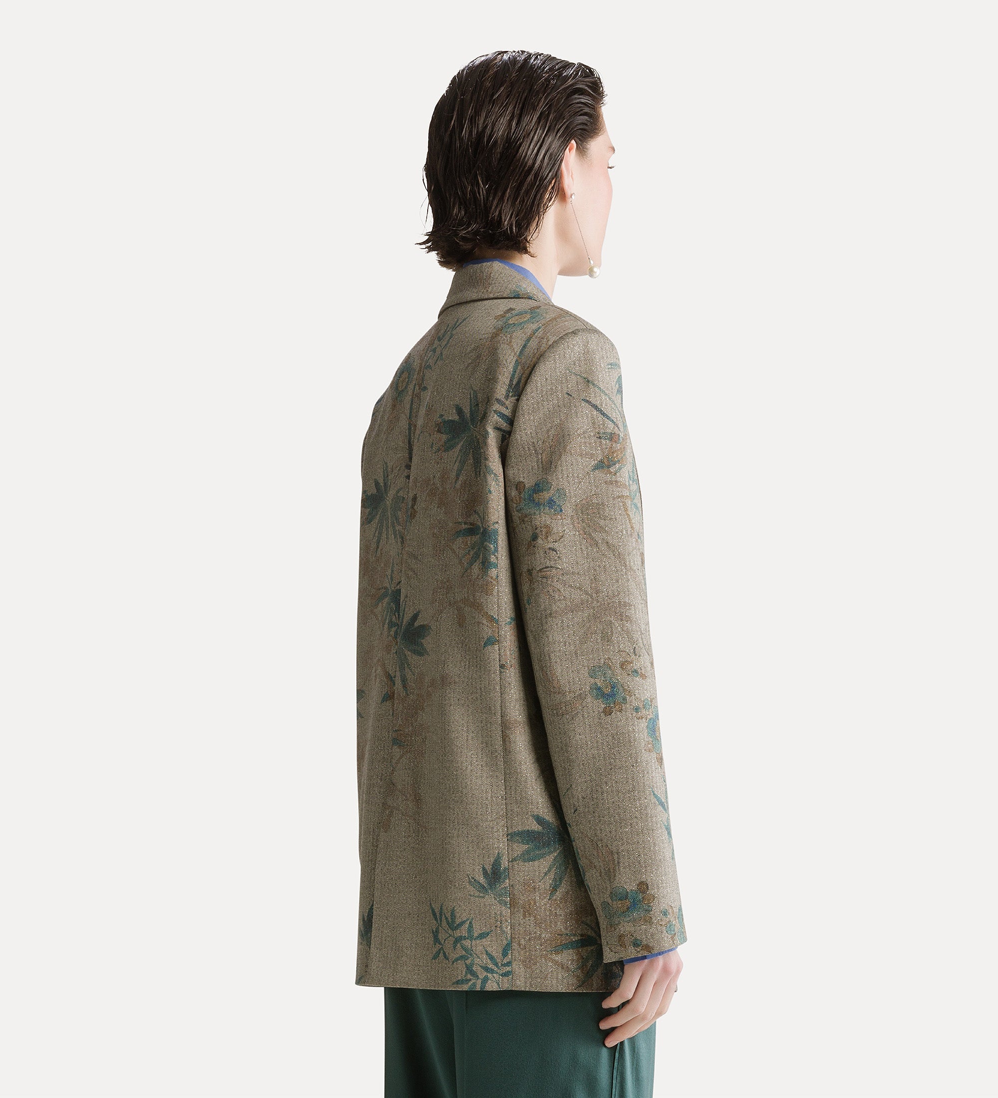blazer with “le bambou secret” print jade