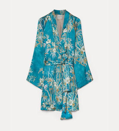 kimono en satin “le bambou secret” jade