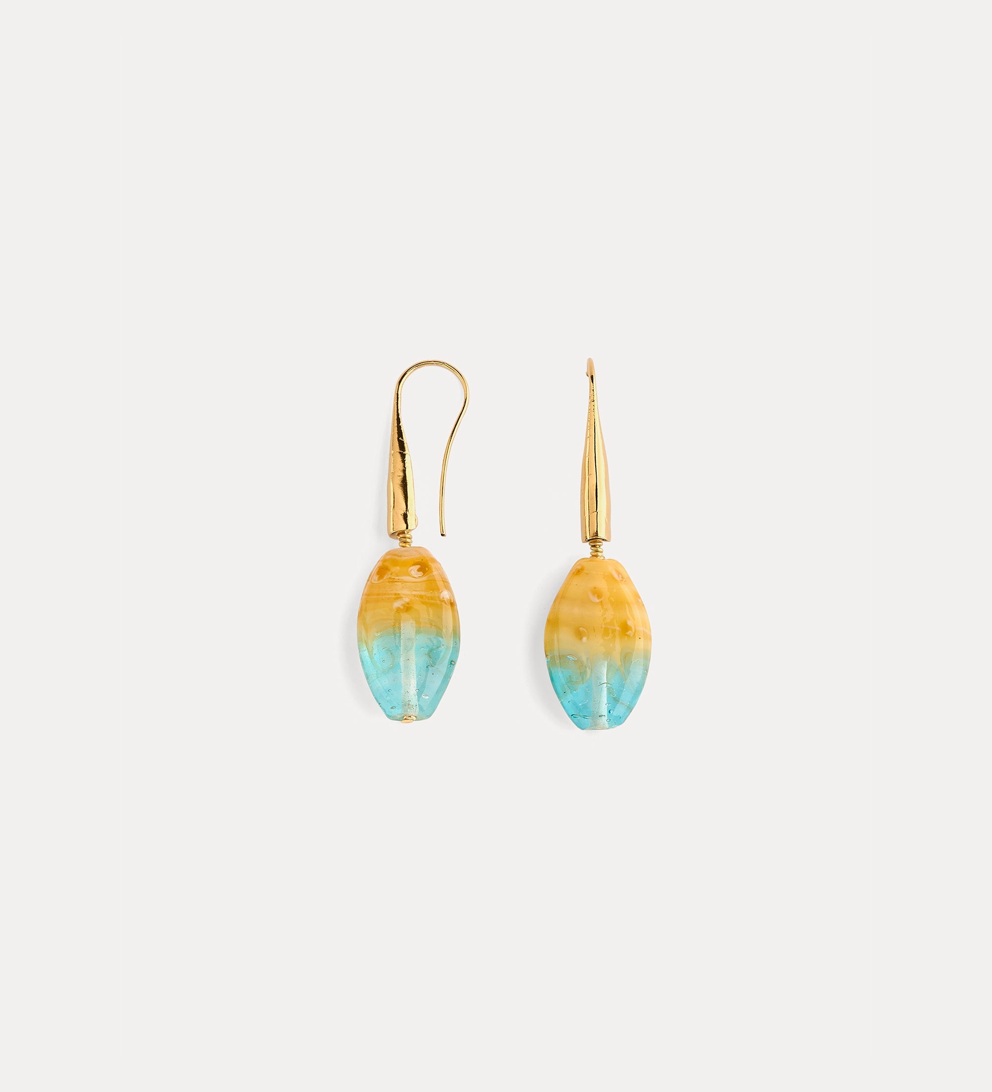 orecchini amo con elemento in vetro jade