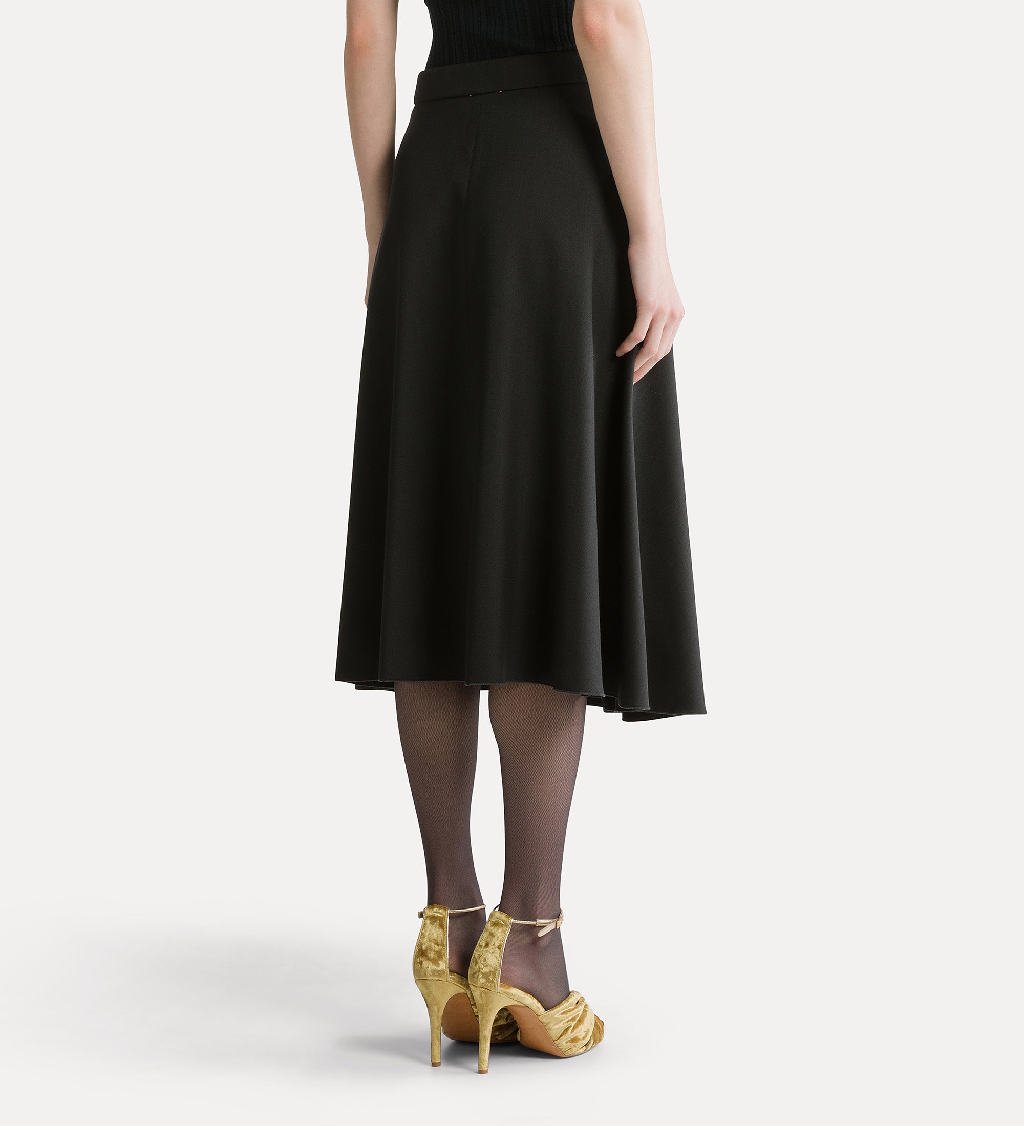 grain de poudre flared skirt nero