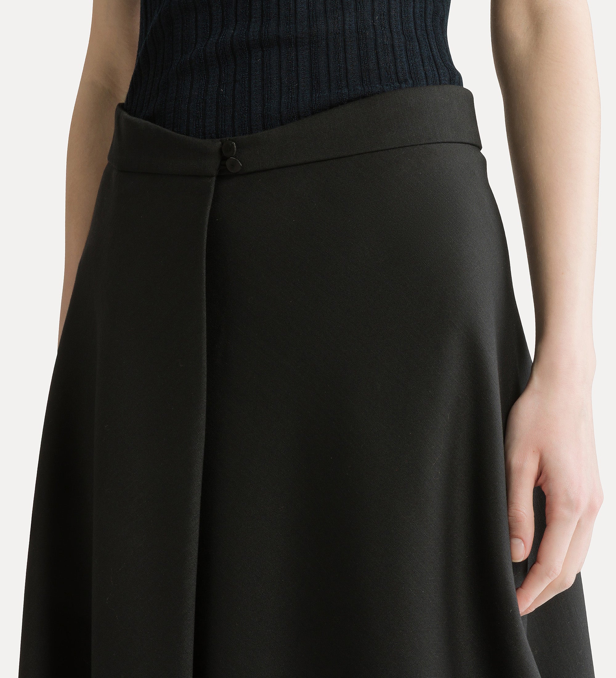 grain de poudre flared skirt nero