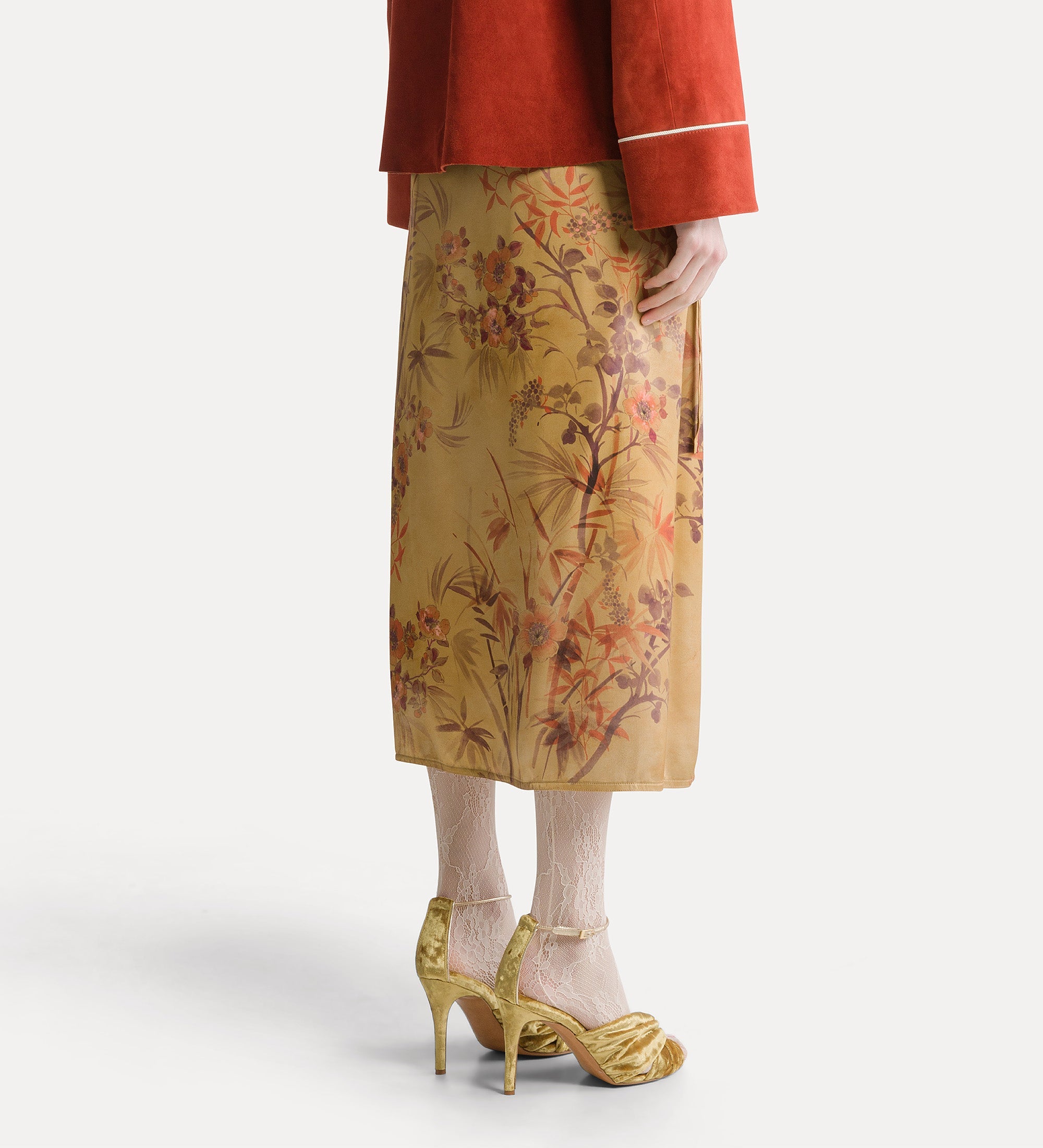 “le bambou secret” satin sarong skirt heliodore
