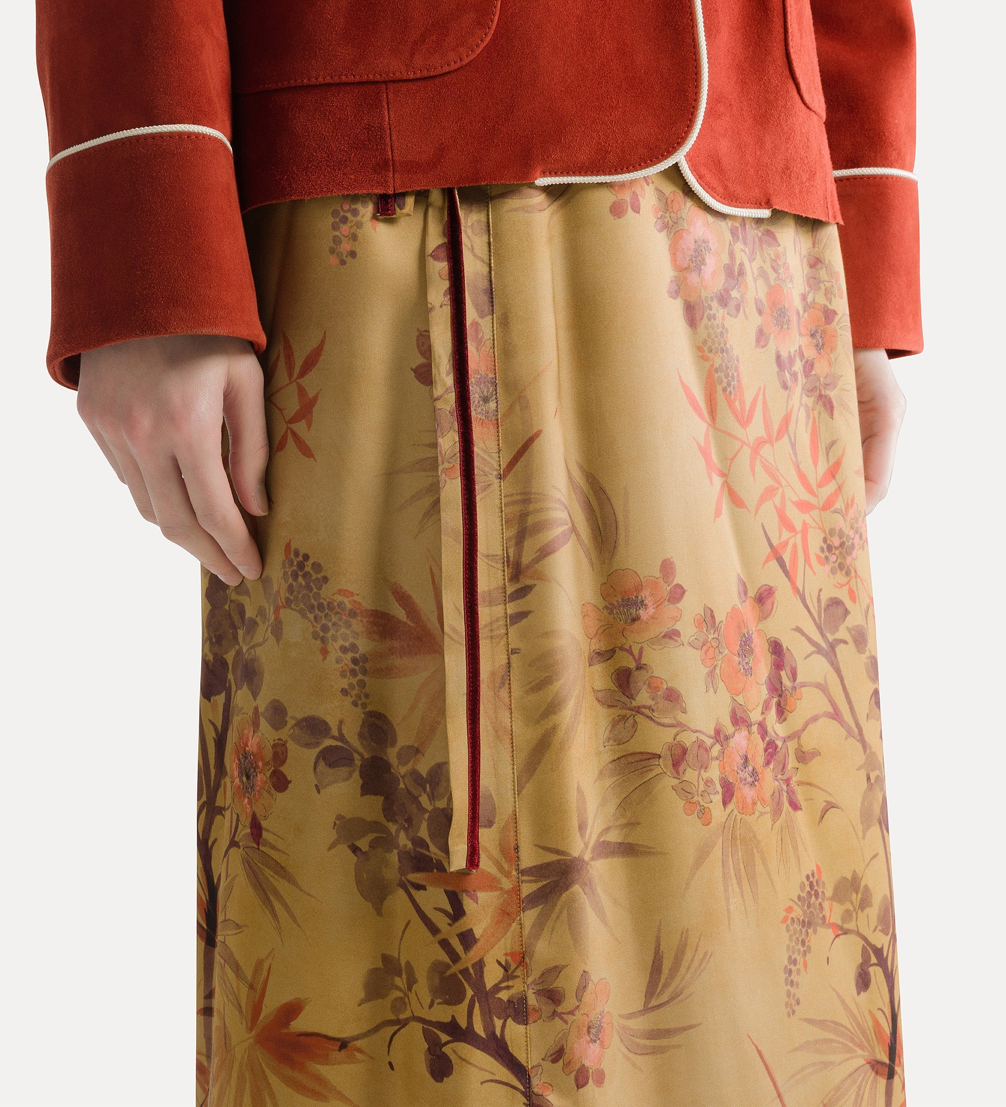 “le bambou secret” satin sarong skirt heliodore
