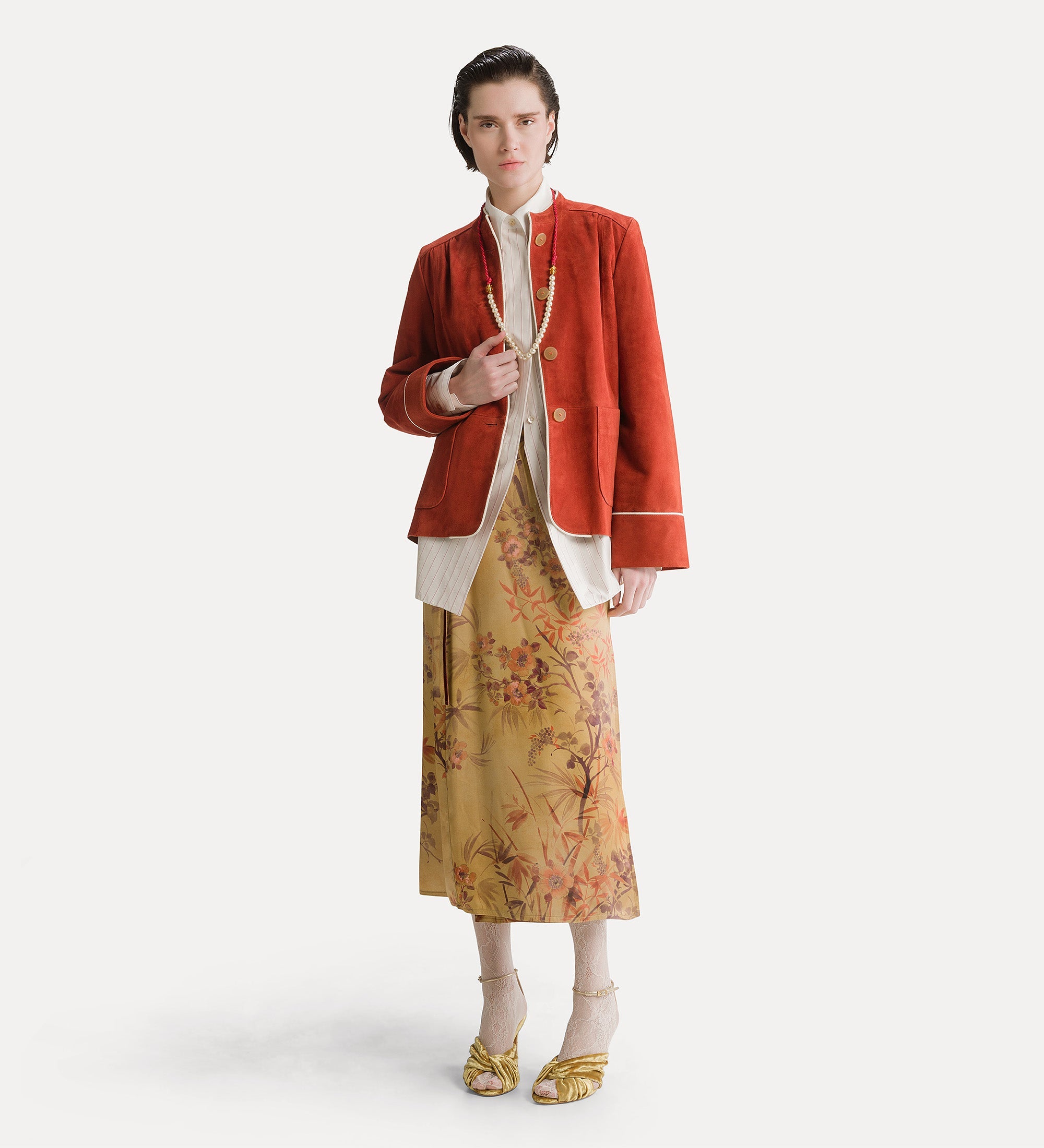 “le bambou secret” satin sarong skirt heliodore