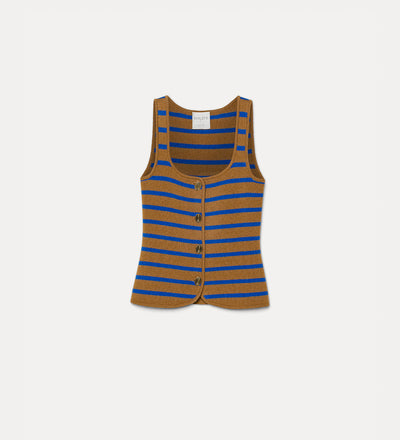 cashmere and wool bustier waistcoat caramello