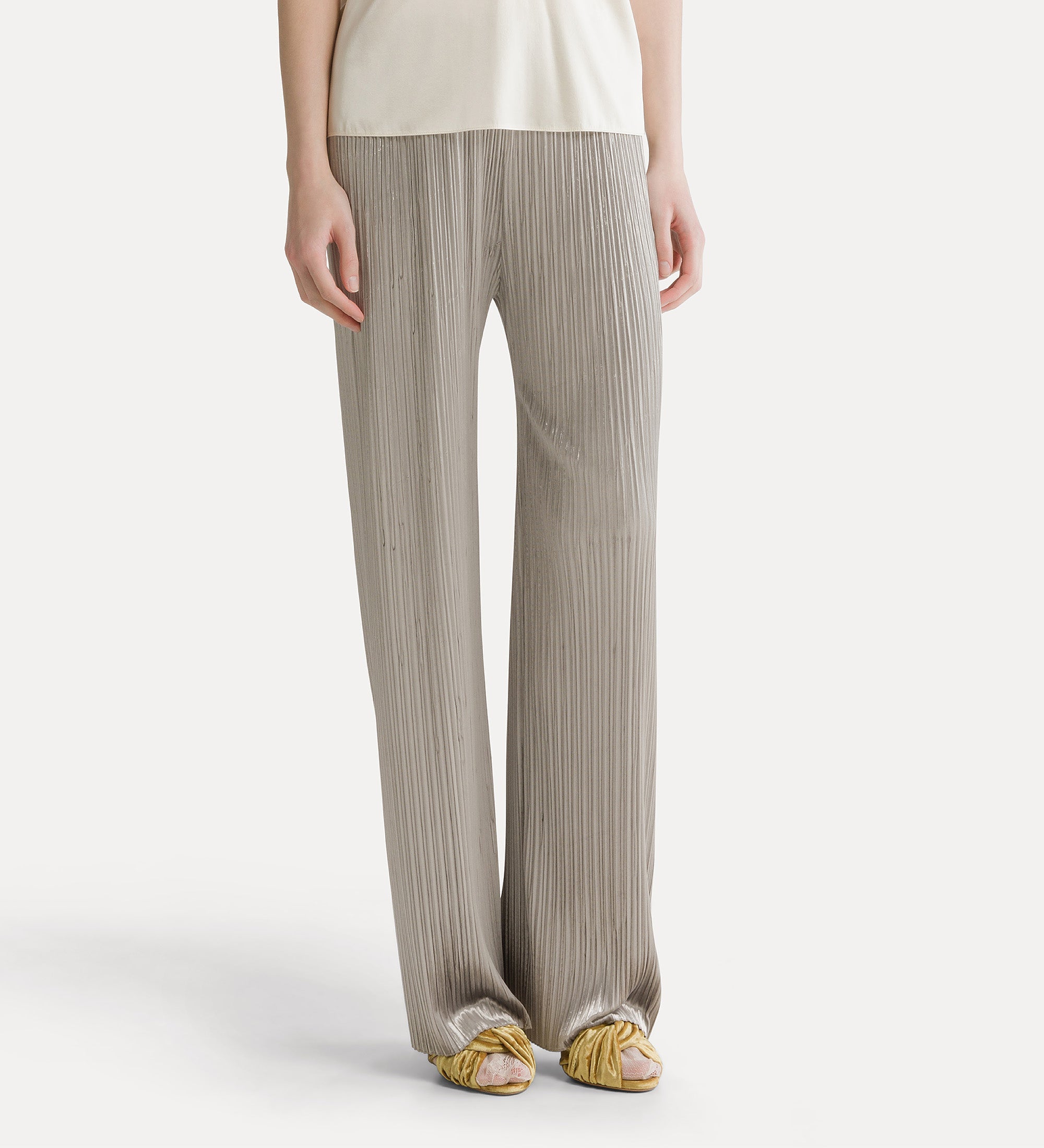 silky velvet jersey trousers with elasticated waistband calcedonio