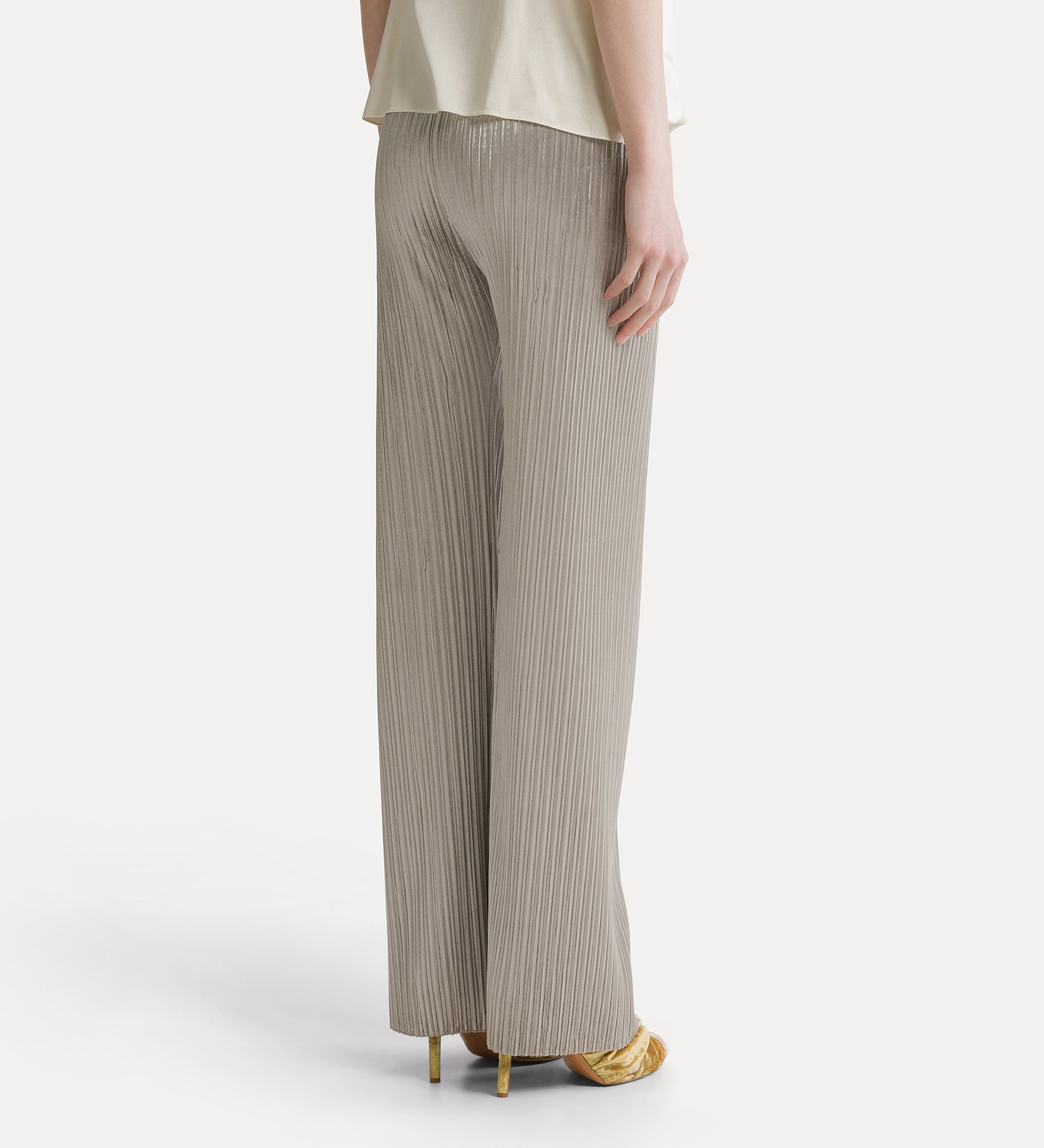 silky velvet jersey trousers with elasticated waistband calcedonio