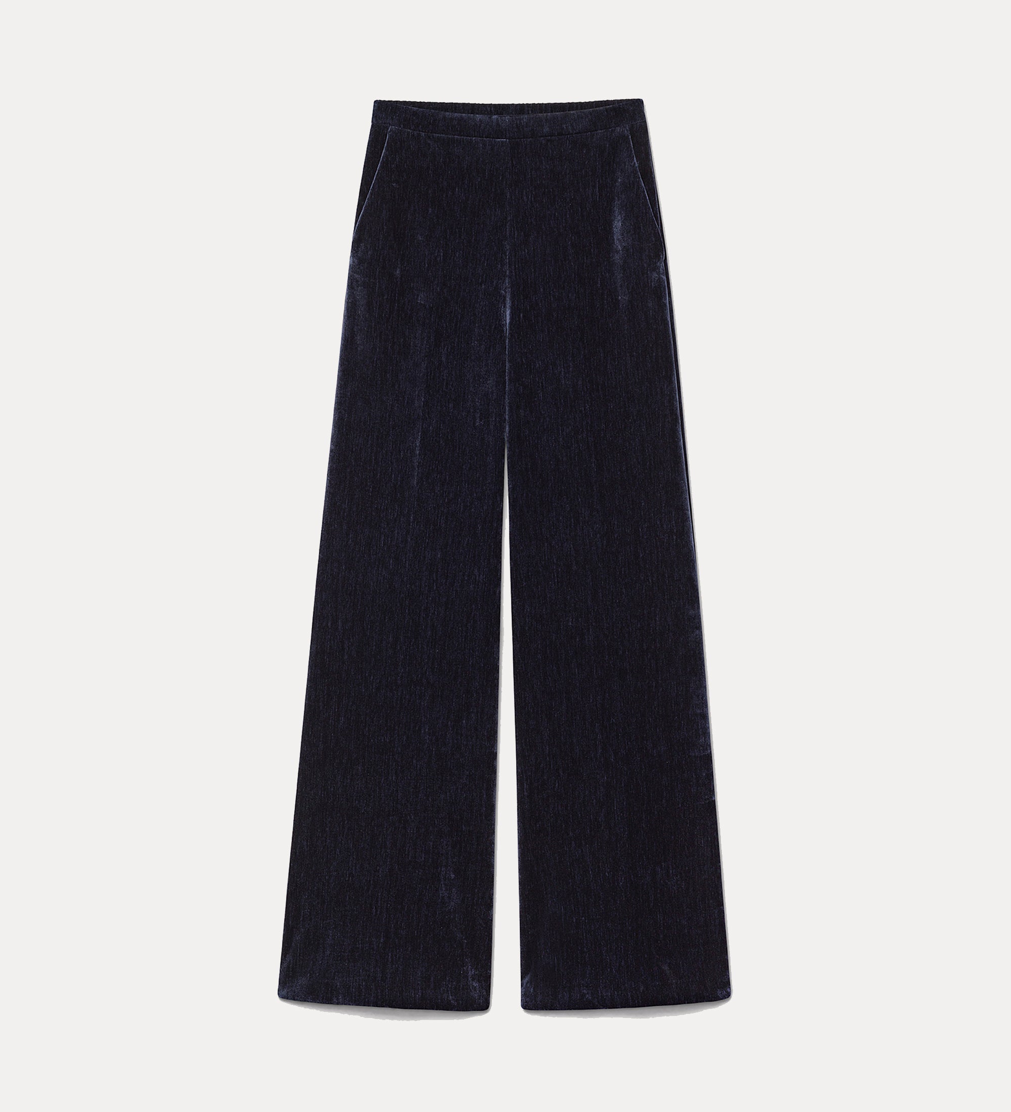 pantalone vita alta velluto twill doppio notte