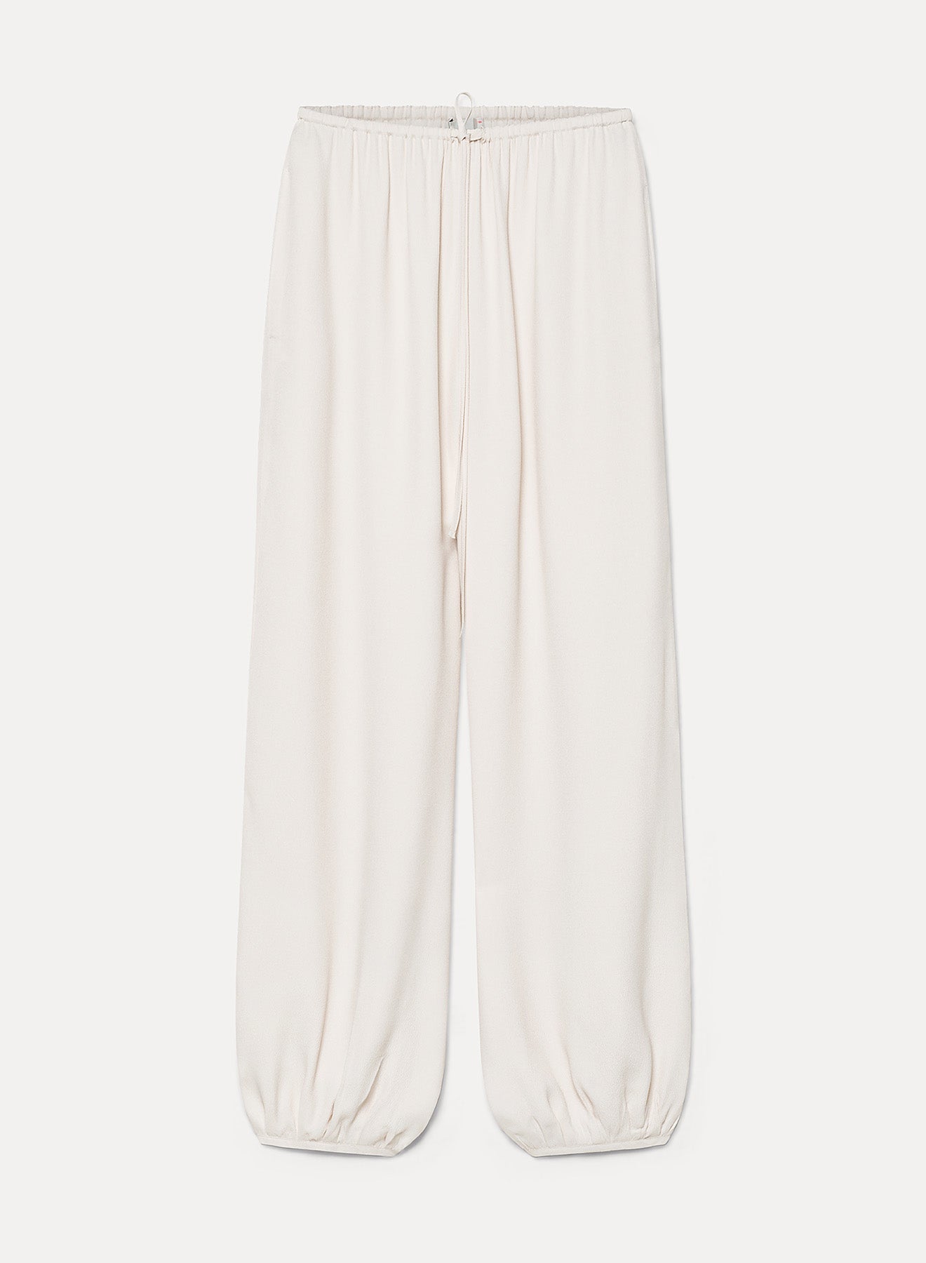 sarouel trousers in silk–blend marocaine avorio