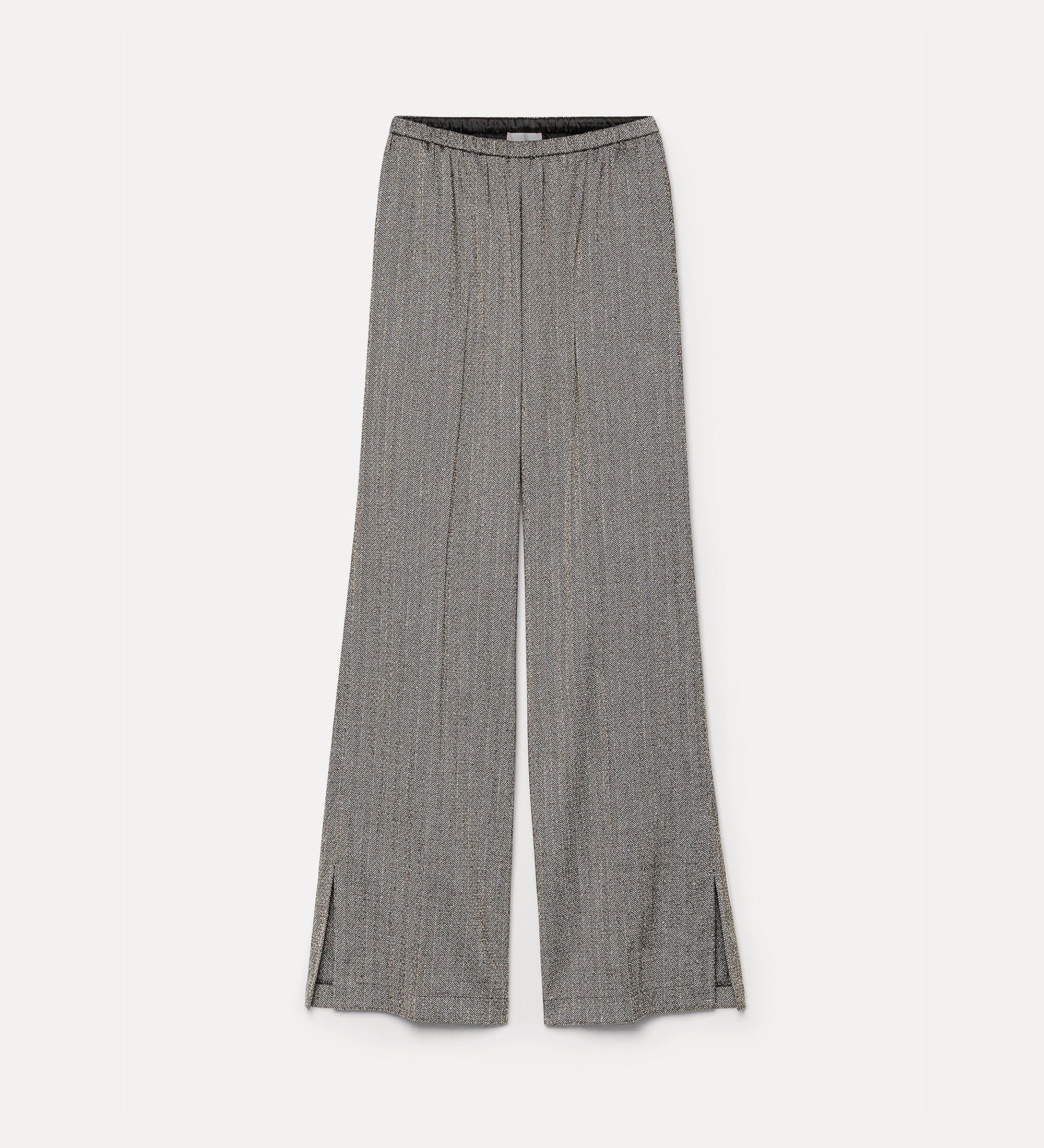 pantalone elastico chevron jaspe' nero