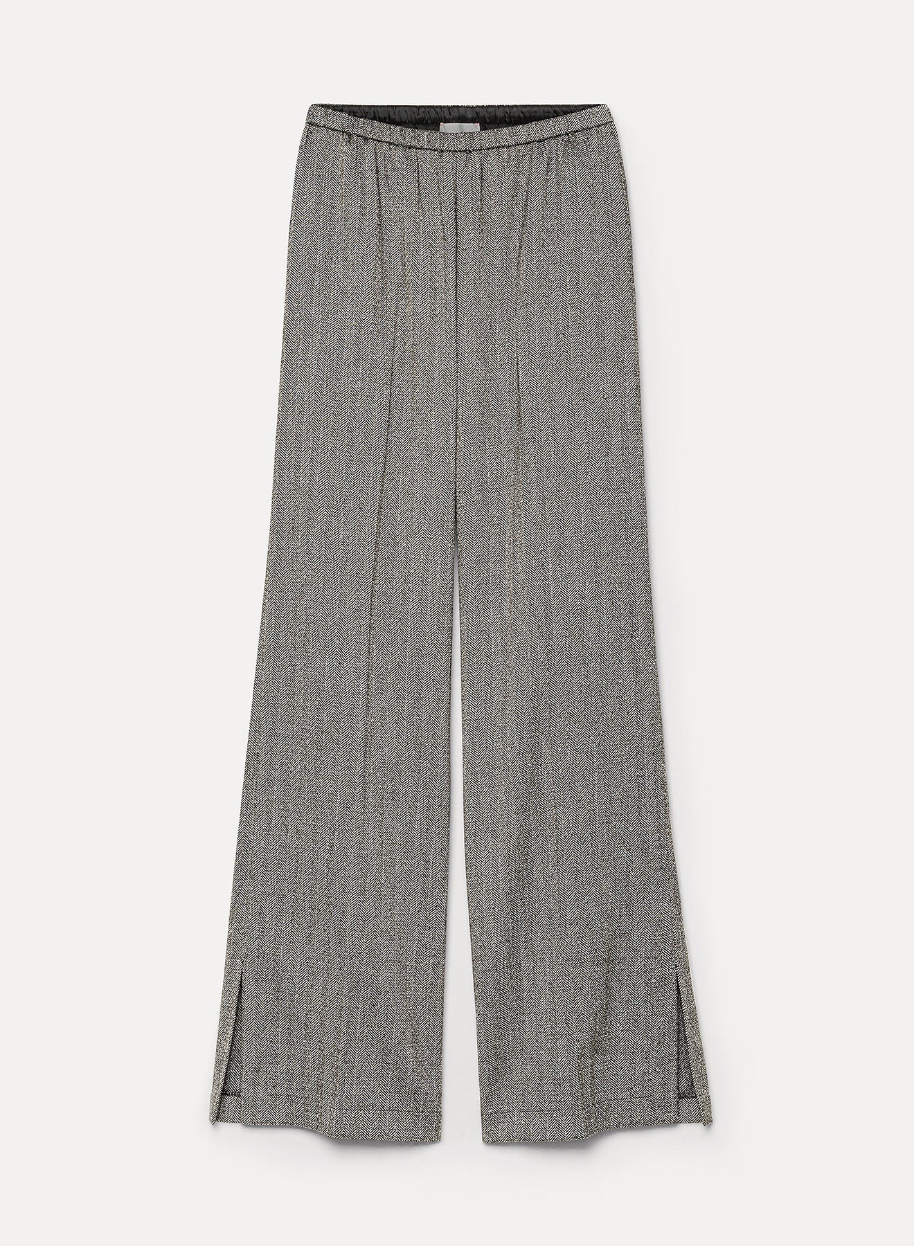 chevron jaspé trousers nero