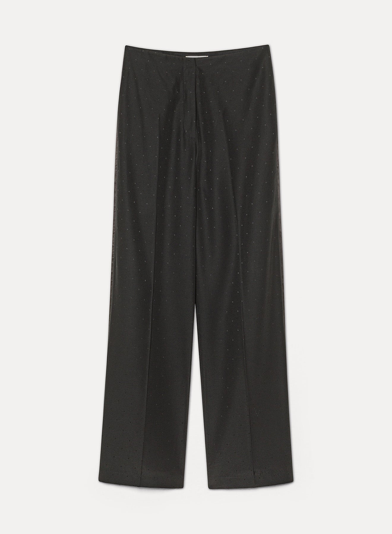 polka dot jacquard tailored trousers nero