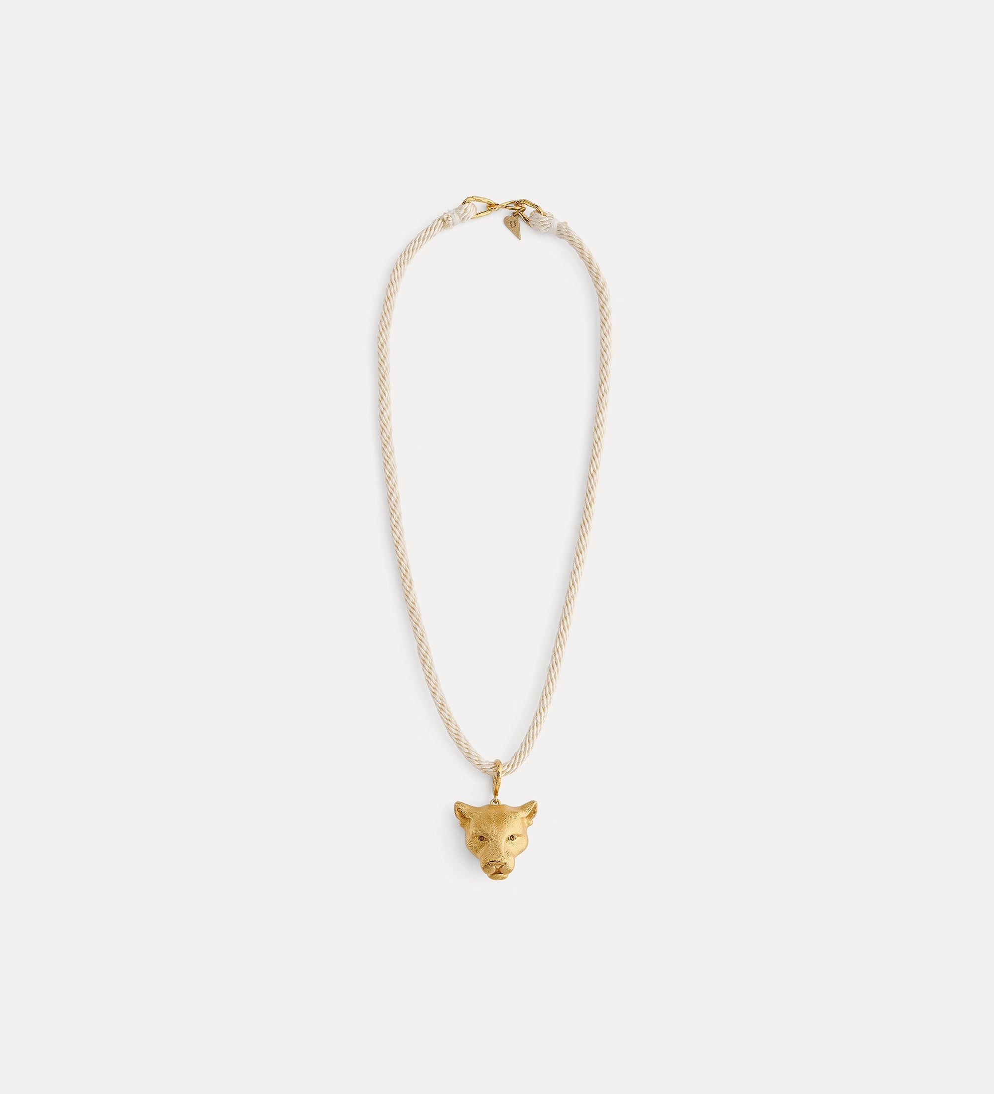collana scultura corda con elemento puma seta