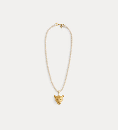 collier de corde avec sculpture de puma seta