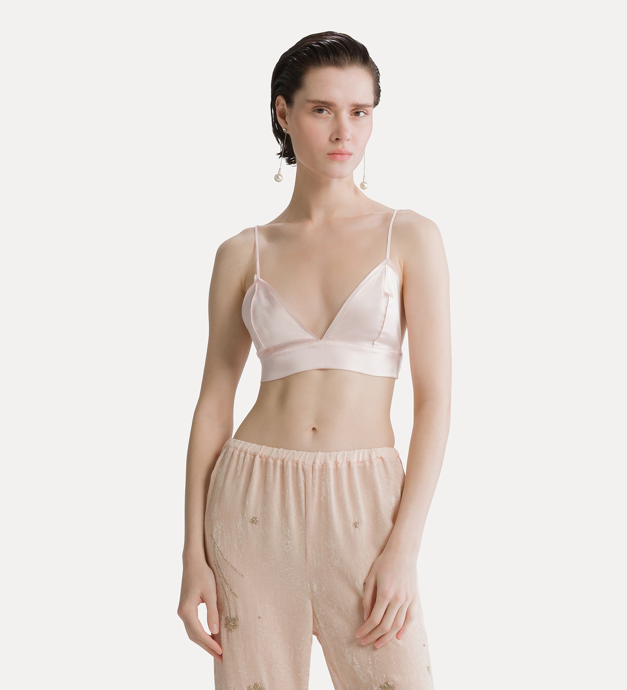 bralette raso seta stretch pesante cherry blossom