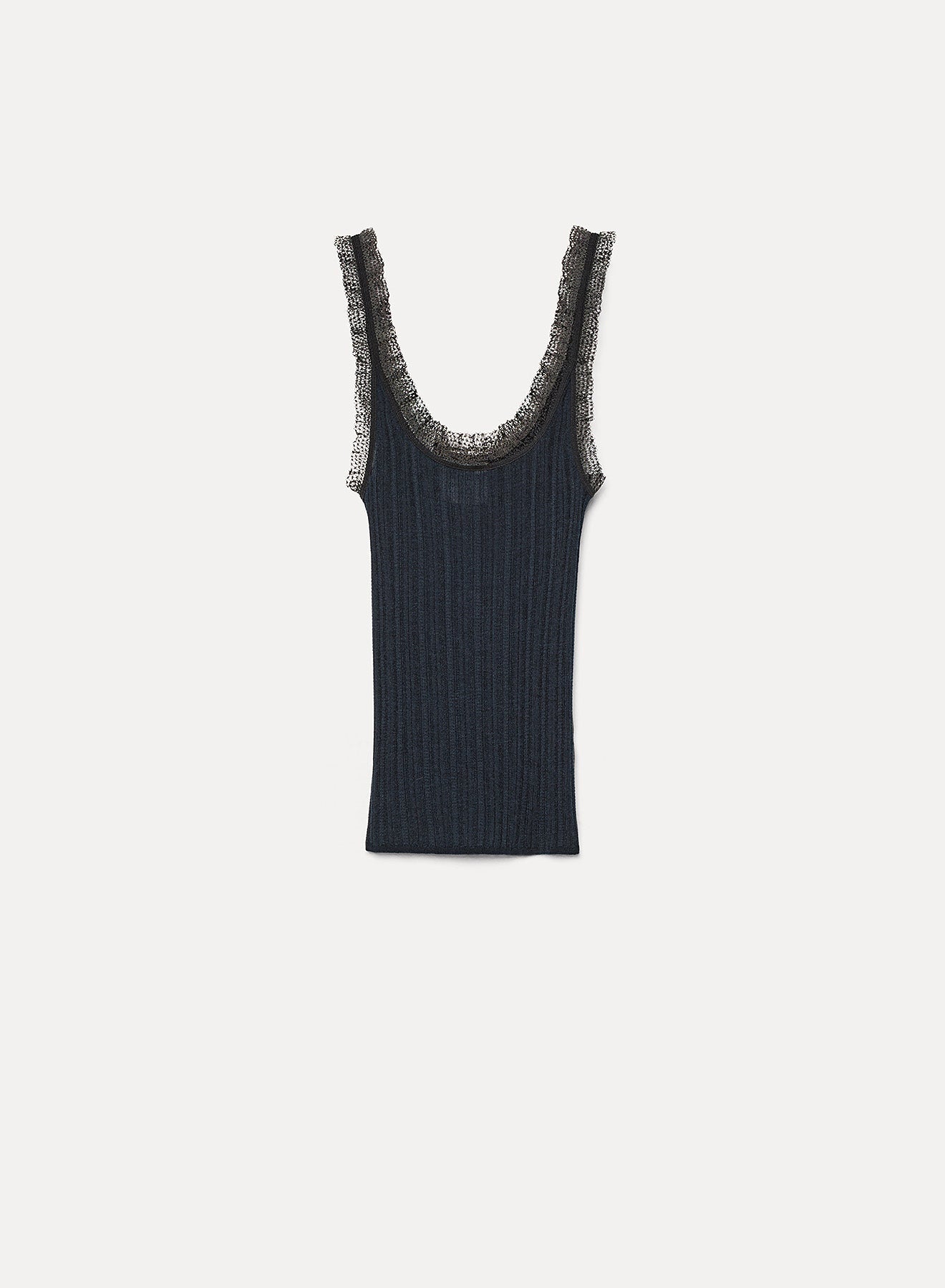 chic viscose and wool vest top notte