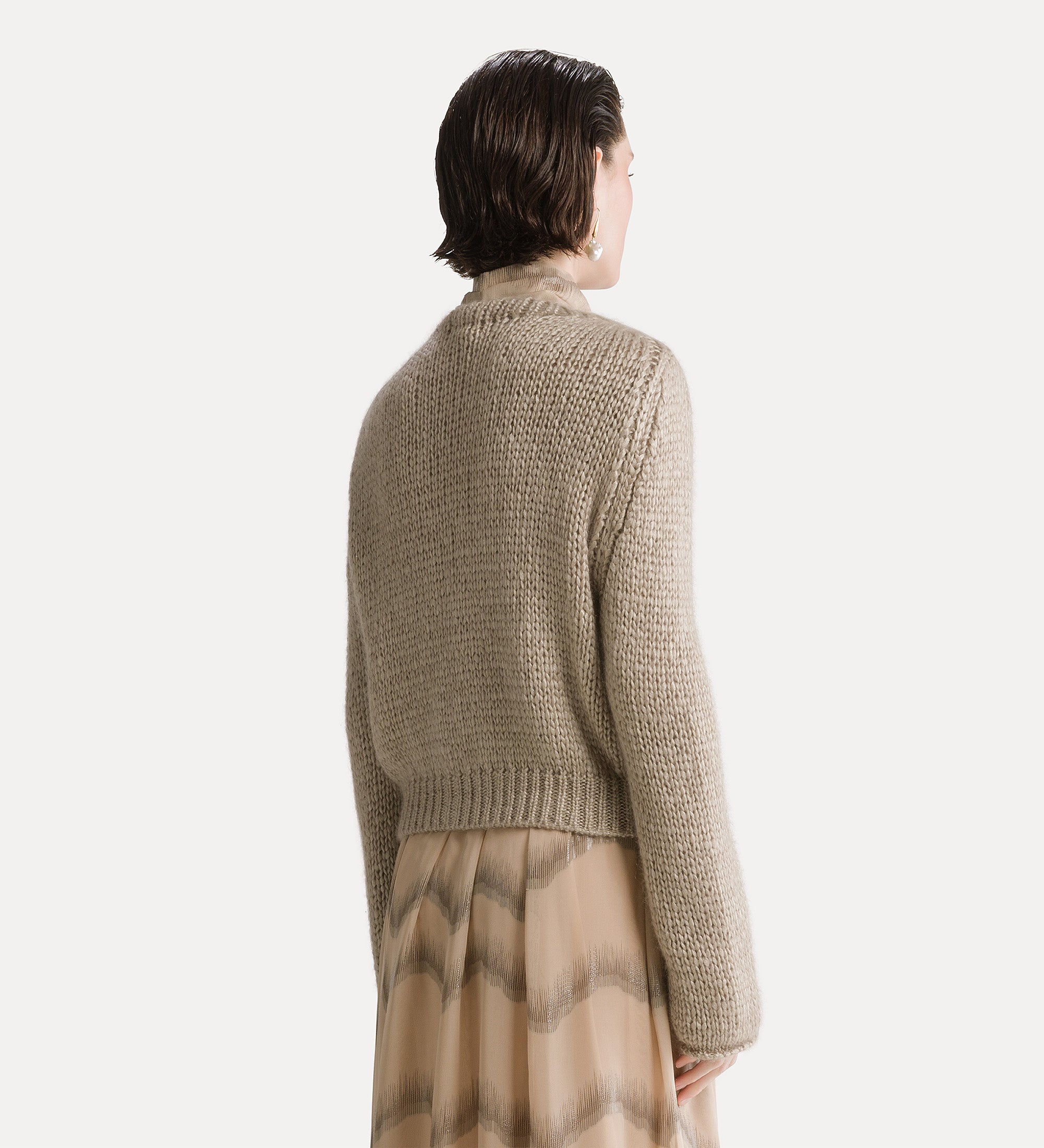 cashmere, silk and mohair cardigan mandorla