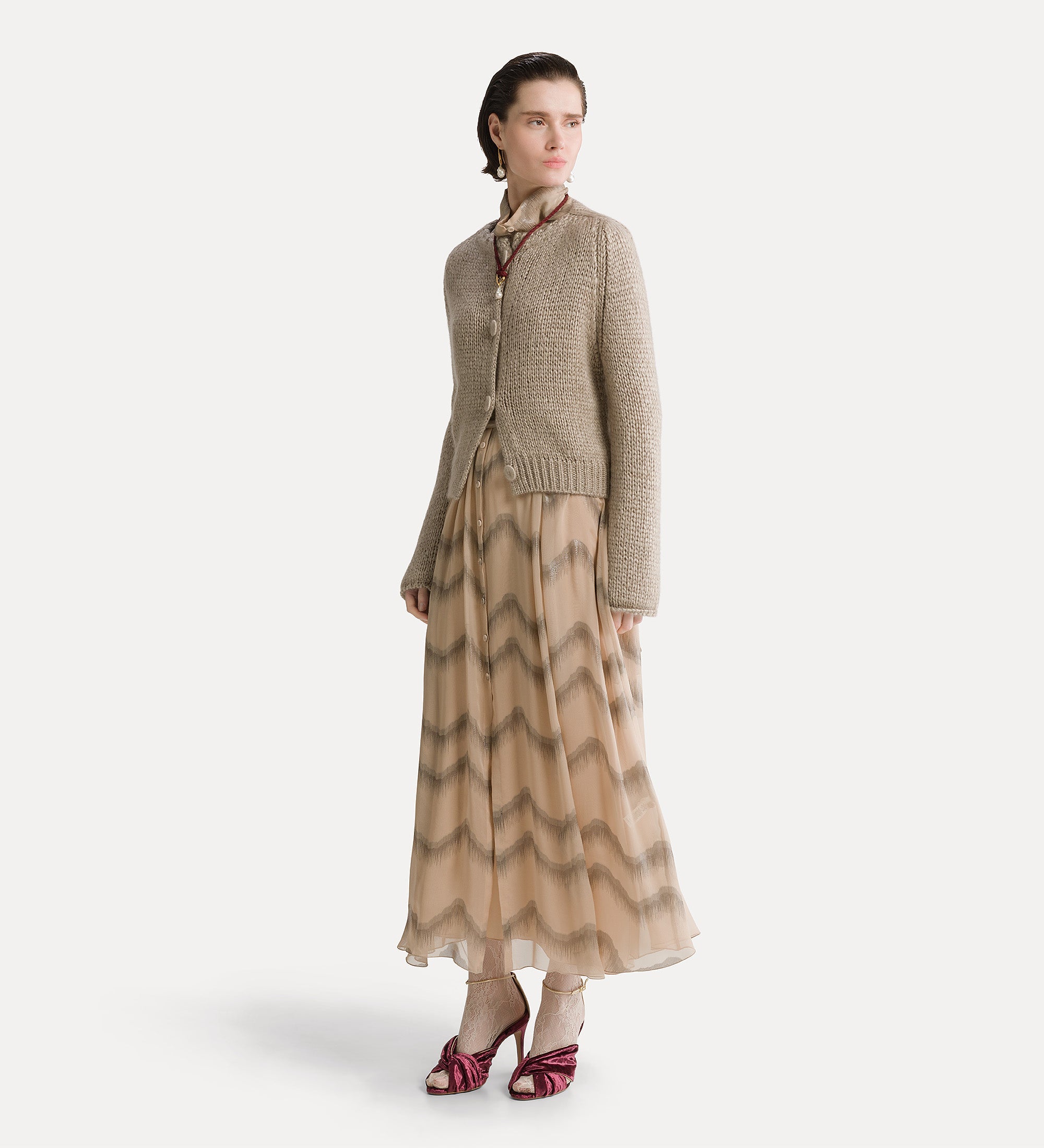 cashmere, silk and mohair cardigan mandorla
