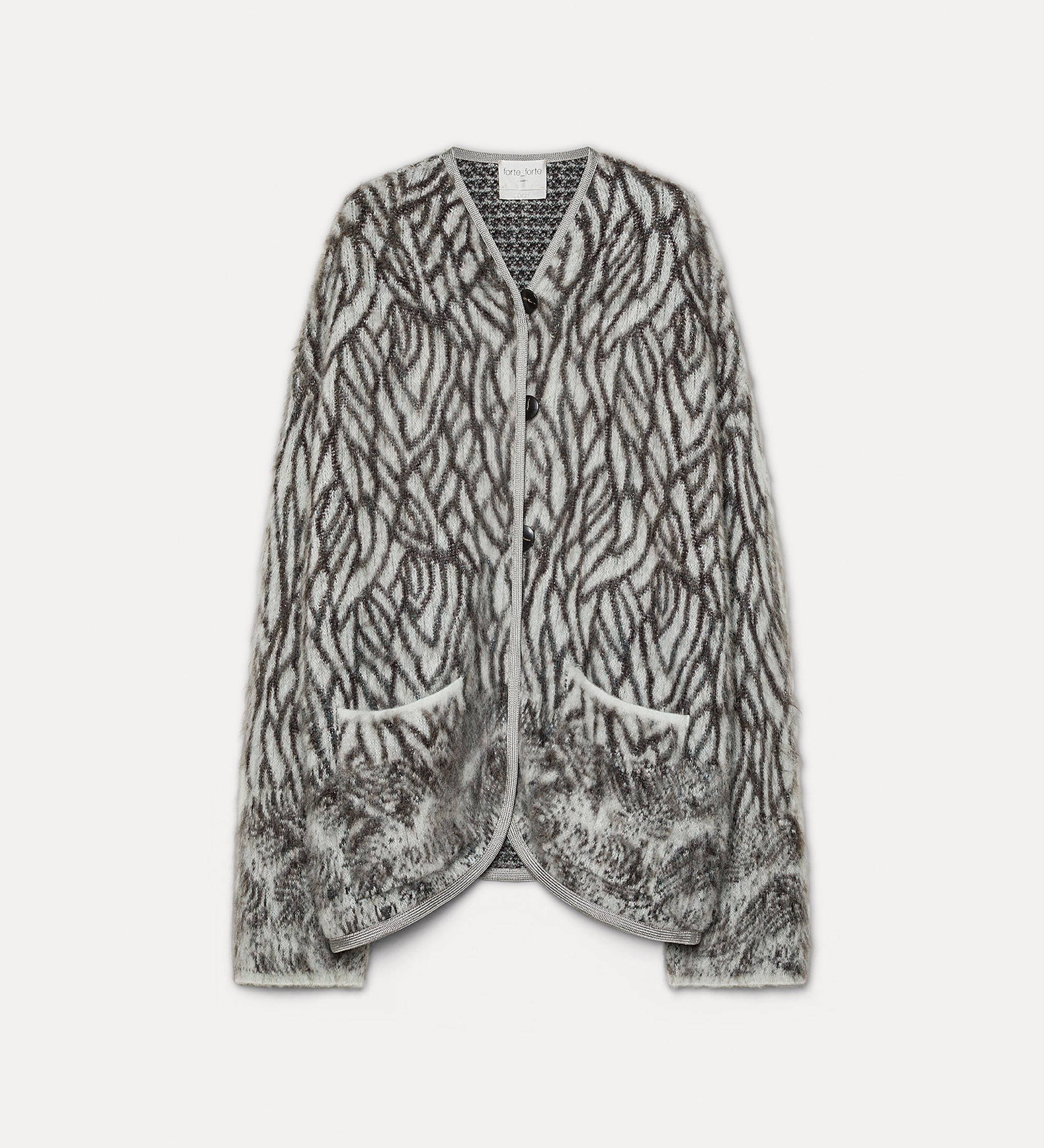 cappotto corto jaquard aplaca "plumes de heron" jade