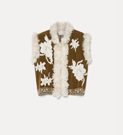“the lotus” jacquard waistcoat cumino