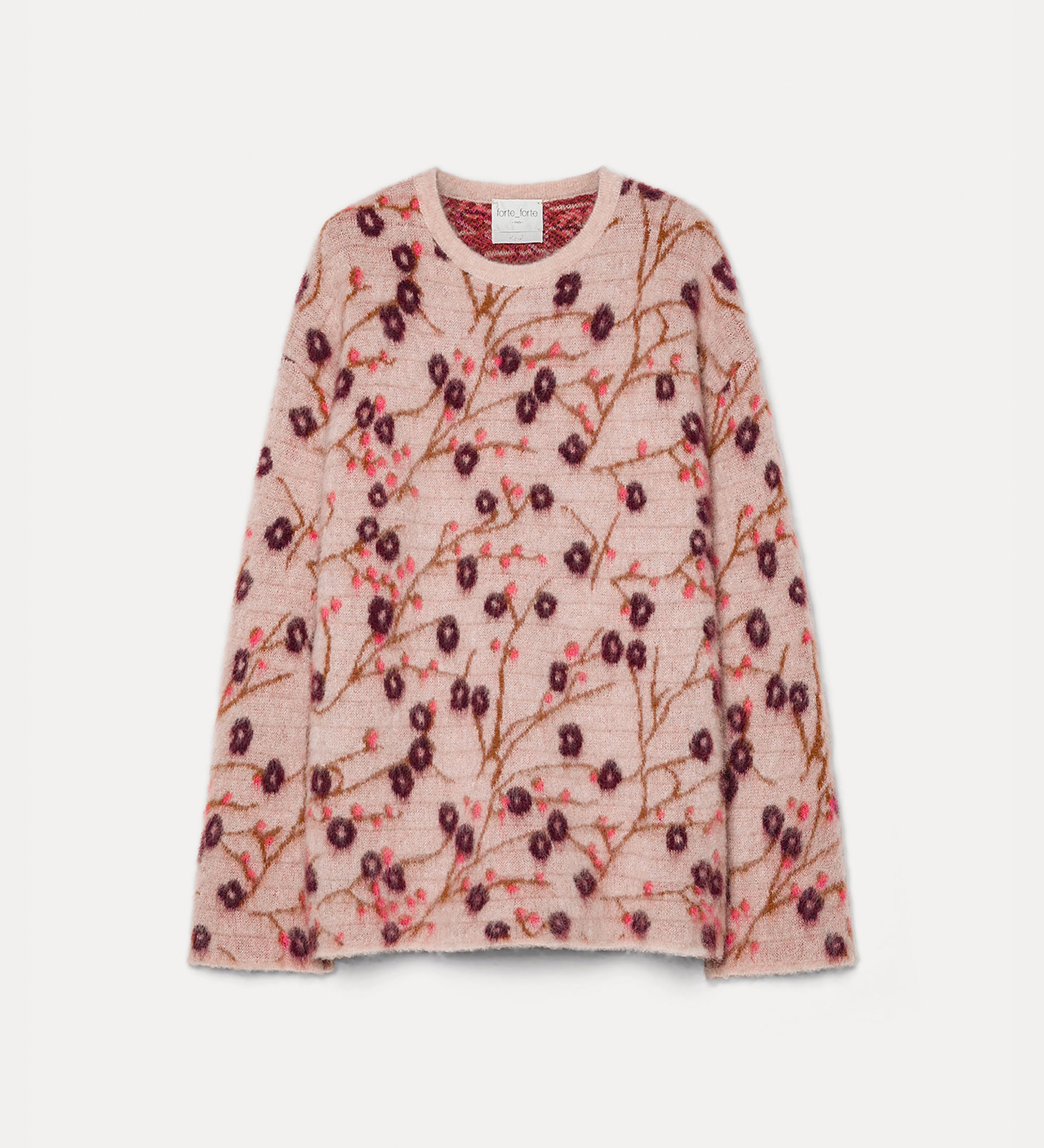 maglia jaquard garzata "cherry blossom" loto