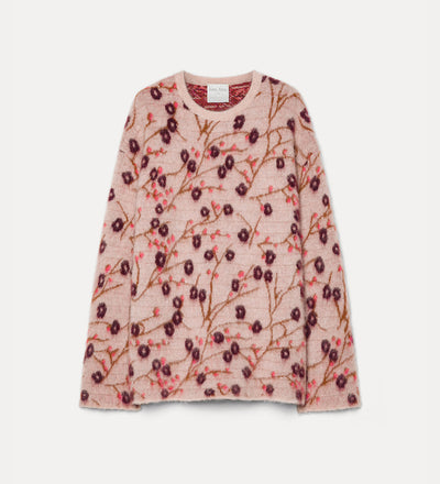 maille jacquard gaufrée “cherry blossom” loto