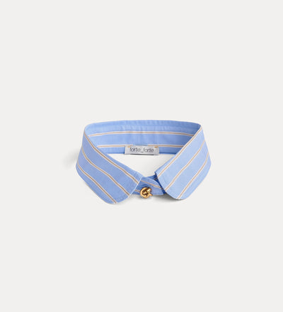 col avec bouton bijou oxford blue