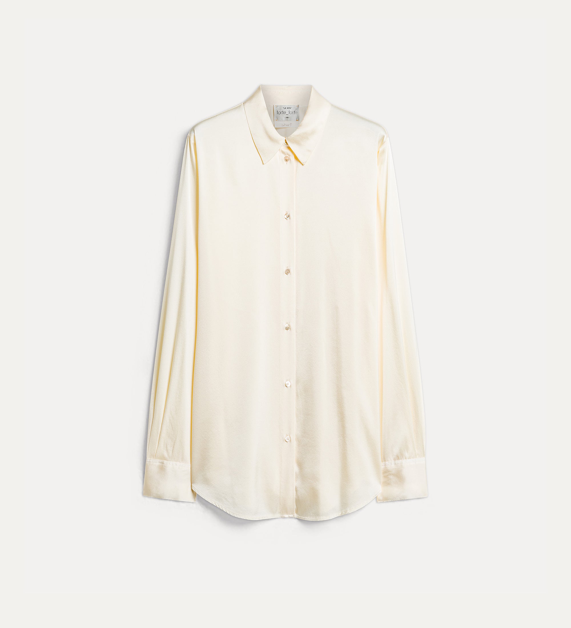 heavy silk satin shirt avorio