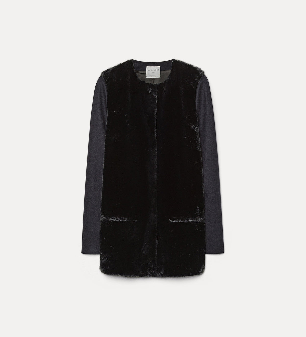 giacca in panno di misto lana e faux fur night
