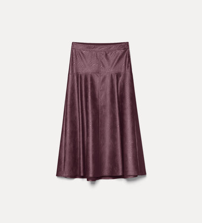 leather-look midi skirt bordeaux