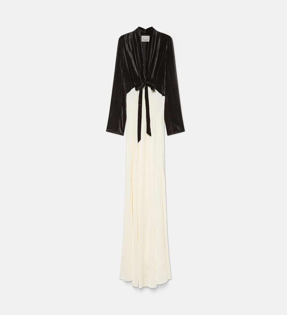 velvet and cupro dress with lace black