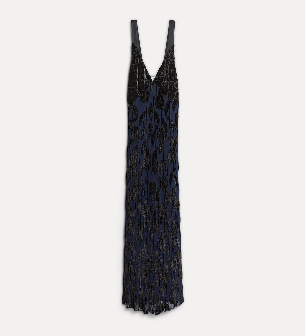 slip dress in velluto crêpe “roses” night